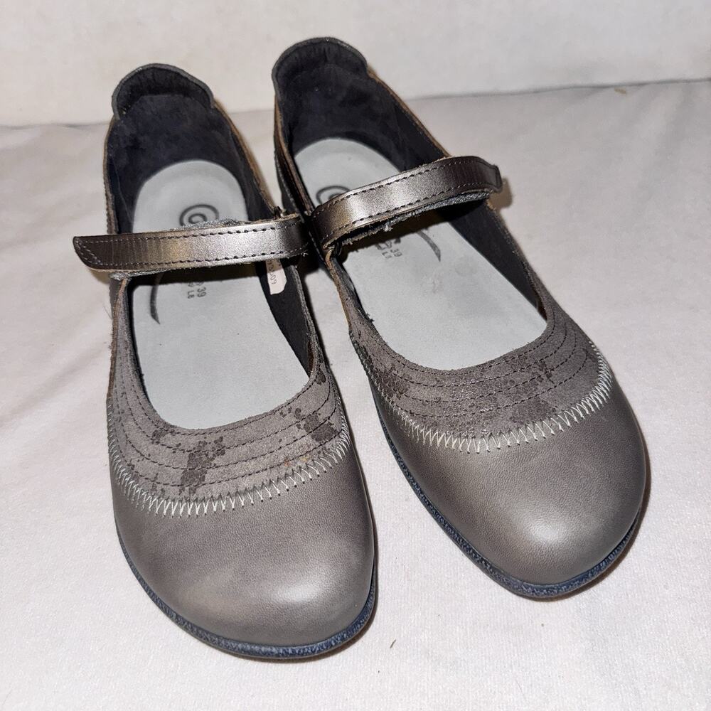 Naot KIREI Mary Jane Brown Gray Taupe Leather Women’s Flats Shoes 39 (US 8M)